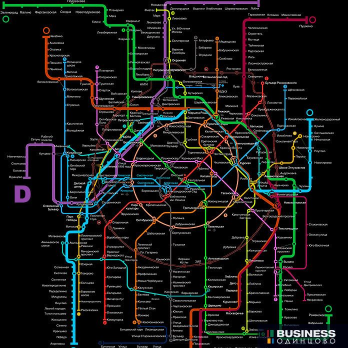Карта МЦД и московского метро
