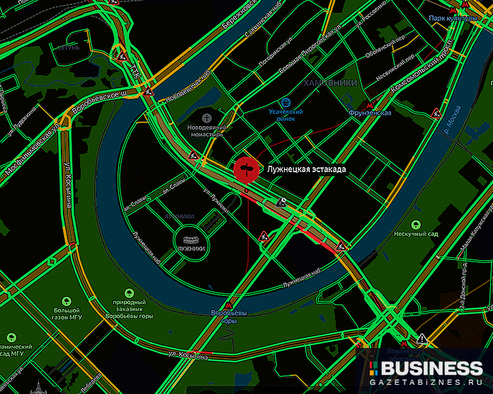 Ремонт участка между Лужнецкой эстакадой и Ленинским проспектом Ремонт участка между Лужнецкой эстакадой и Ленинским проспектом