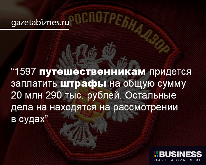 Штрафы для путешественников: Роспотребнадзор Штрафы для путешественников: Роспотребнадзор