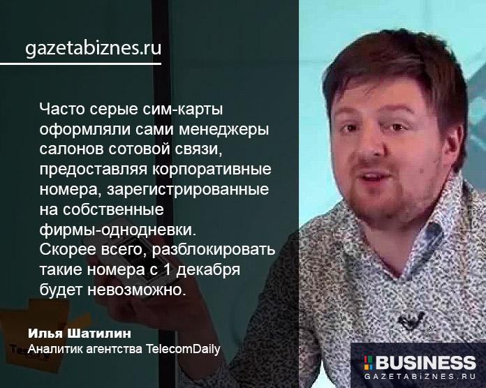 Блокировка корпоративных сим-карт с 1 декабря 2021 г. Аналитик Илья Шатилин
