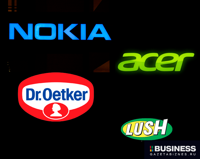 Nokia, Dr. Oetker, Acer, Lush
