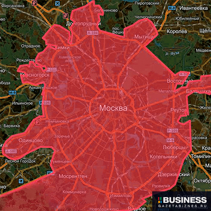 Не официальная карта расширения Москвы на территории Московской области
